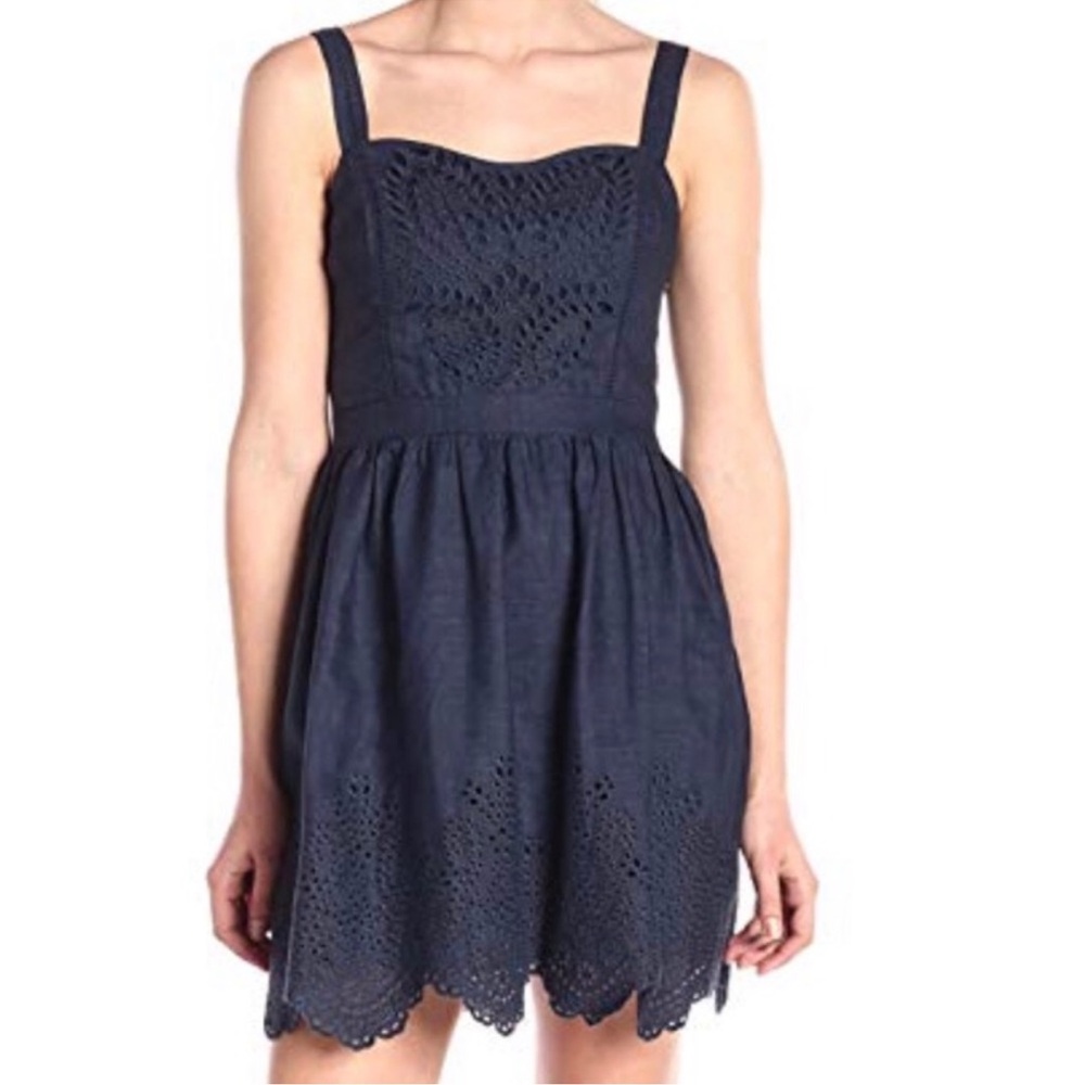 LINEN EYLET Joie Ornata indigo blue dress sz 2 NWOT price firm!!!